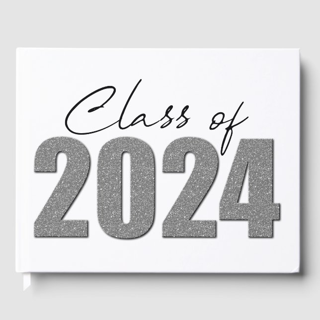 Klassen silver Glitter 2024 Gästböcker (Framsida)