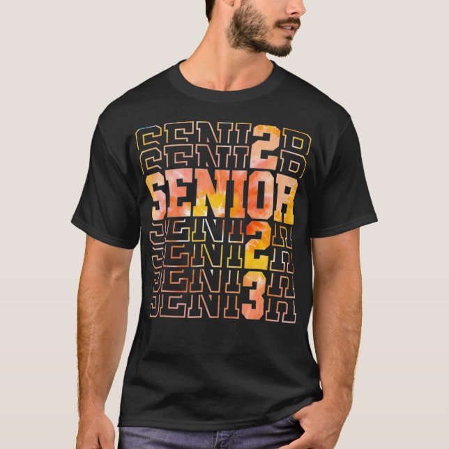 Klassen Studenten 2023 Tie Dye Senior 202 T Shirt (Framsida)