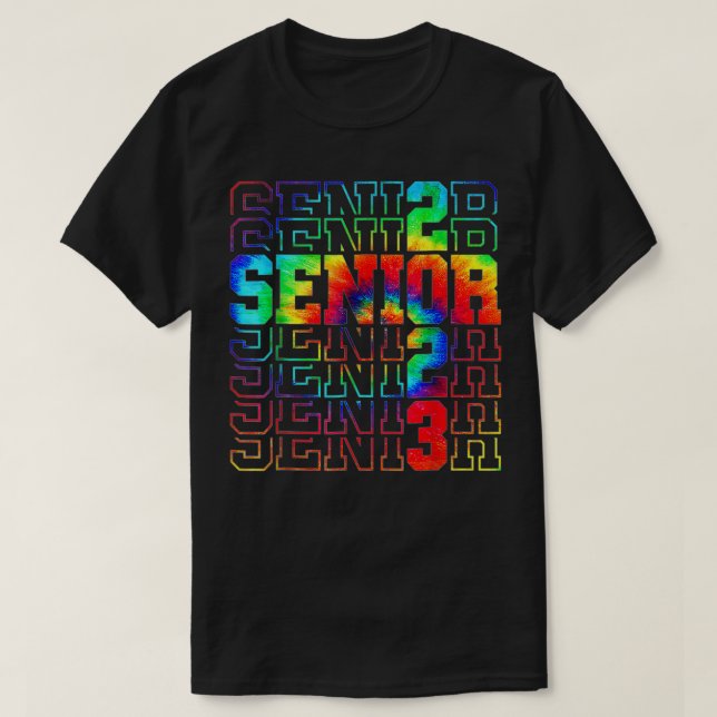 Klassen Studenten 2023 Tie Dye Senior 202 T Shirt (Design framsida)