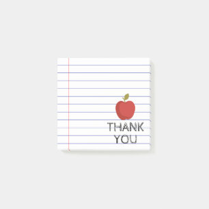 Klassen Tack Back to school Lärare Apple Post-it Block