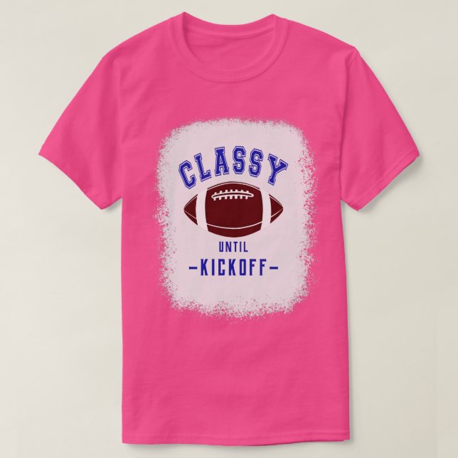 Klassen till Kickoff Fläkt Blue Färg Brev T Shirt (Design framsida)