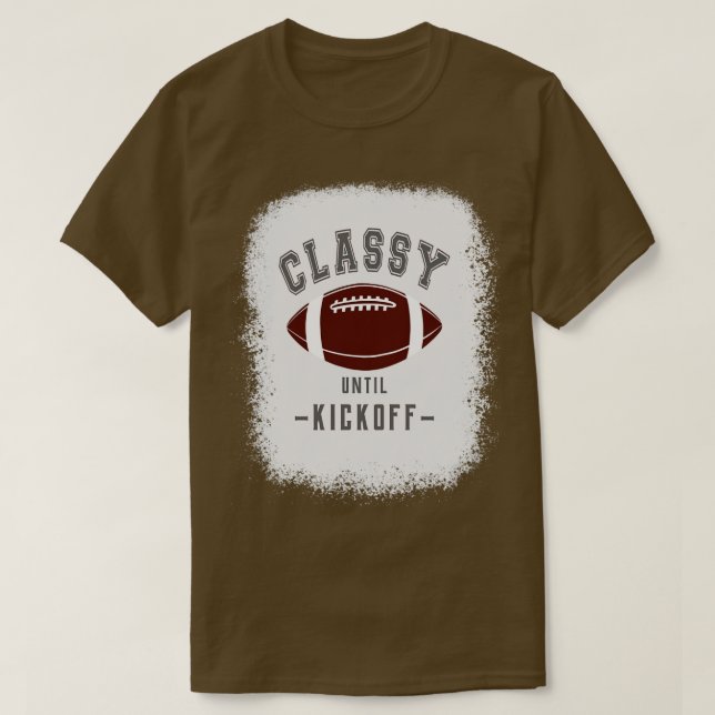 Klassen till Kickoff Fläkt Grått Färg Brev T Shirt (Design framsida)