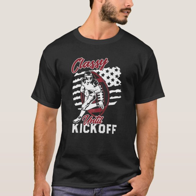 Klassen tills Kickoff American Football Game V T Shirt (Framsida)