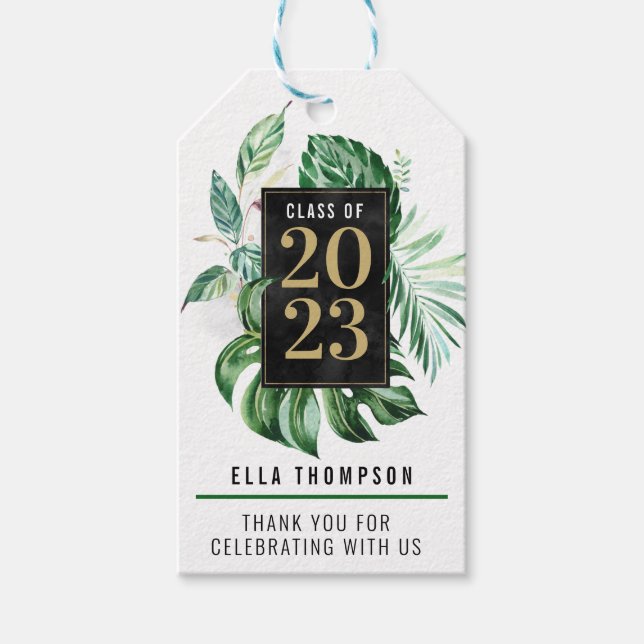 Klassen Tropical Löv 2021 Studenten | Tack Presentetikett (Framsidan)