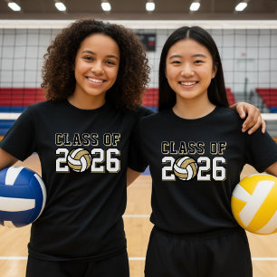 Klassen Volleyball Team Roster Studenten i Guld T Shirt