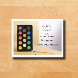 Klassen White Art Teacher Tutor Educator Art Visitkort