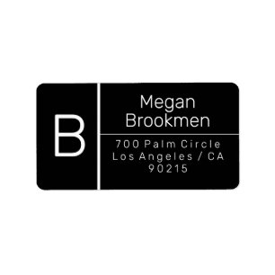 Klassens Blk & White Design/DIY NameAddress Monogr Adressetikett