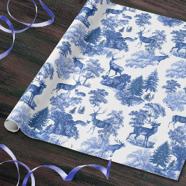 Klassens Elegant Vintage Blue Hjort in Woodland Presentpapper