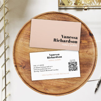 Klassens Ljusa rosa, moderna, minimalistiska QR-ko Visitkort