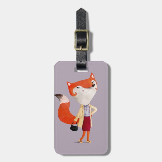 Klassens Mod Fox Girl Bagagebricka (Vertikal Framsida)