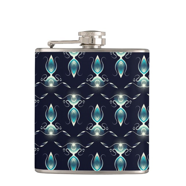 Klassens syn på blå grammofoner med ljusglimmer fickplunta (Framsidan)