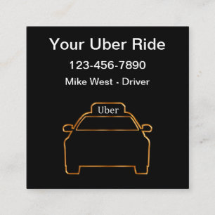 Klassens unika Uber Driver Ride Hailing Fyrkantigt Visitkort