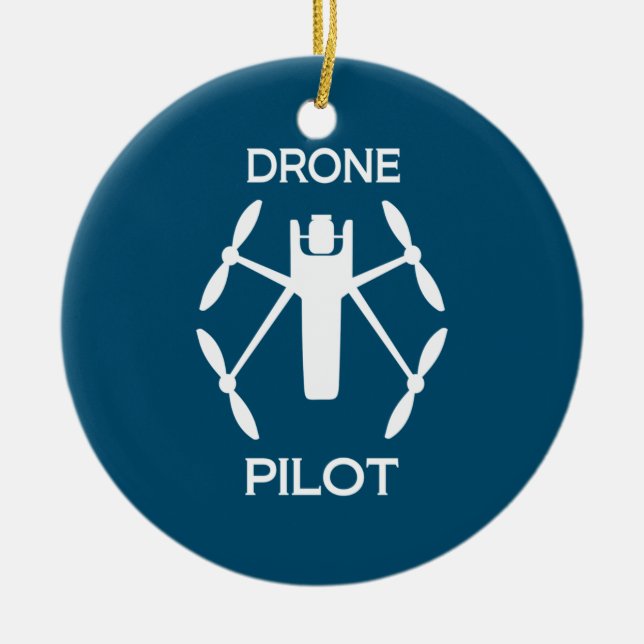 Klasser Drone Pilot Julgransprydnad Keramik (Framsidan)