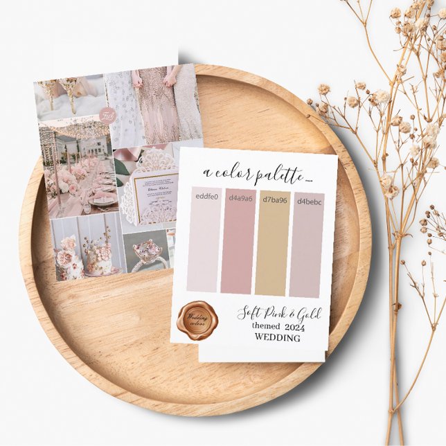 Klassett Soft Rosa Guld Bröllop färg Palette-kort (Skapare uppladdad)