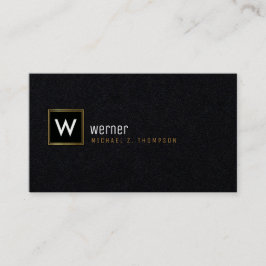 Klassföretags monogram på svarta premier visitkort