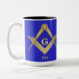 Klassfyrkantig och kompass monogrammed Mugg