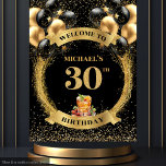 Klassi 30th Man Birthday Whiskey Party Tapestry<br><div class="desc">Elegant 30års födelsedag Man Whiskey BackDrop Collection firar en milstolpe i stil med vår korskoppling av manligt whisky, som innehåller svarta och guld-ballonger, en whiskycocktail och mousserande guld-glitter nummer. Varje formgivning är utformad för att skapa en djärv och sofistikerad atmosfär för en mans milstolpe-födelsedagskalender. Perfekt för fotobakgrund, party-banderoller eller händelsetapisserier,...</div>