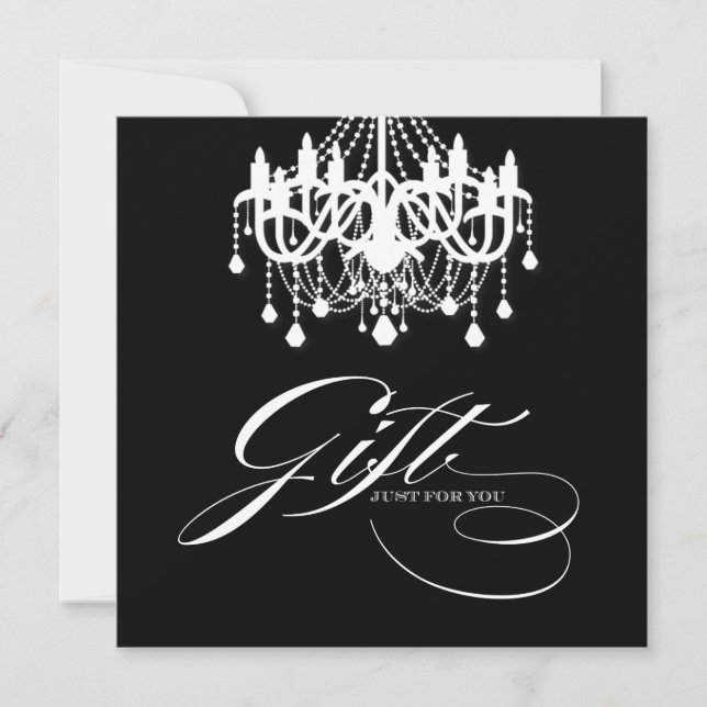 Klassi Black and White Chandelier Gift Certificate (Framsida)