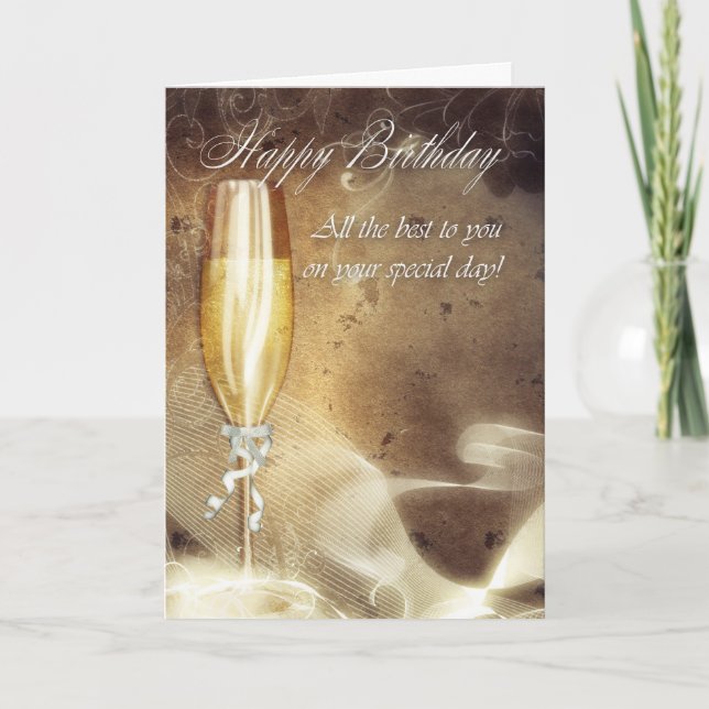 Klassi Business Birthday Card - Champagne Kort (Framsida)