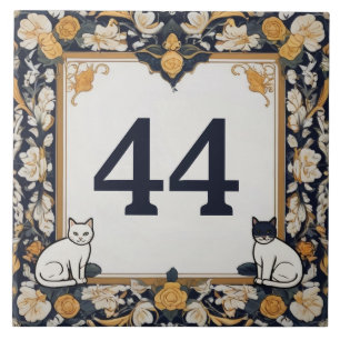 Klassi Cat Anpassningsbar House Number Plate Sign  Kakelplatta