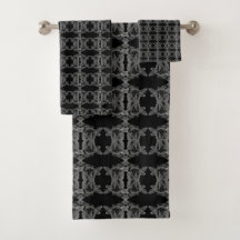 Klassi Classic Black och Silver Grått Bath Towels