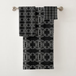 Klassi Classic Black och Silver Grått Bath Towels