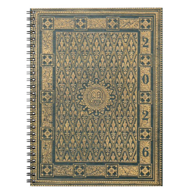 Klassi & Classic Fleur-de-Lis 2026 Journal Anteckningsbok (Framsidan)