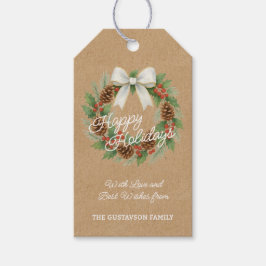 Klassi december Utandning med vit vattenfärg på bä Presentetikett