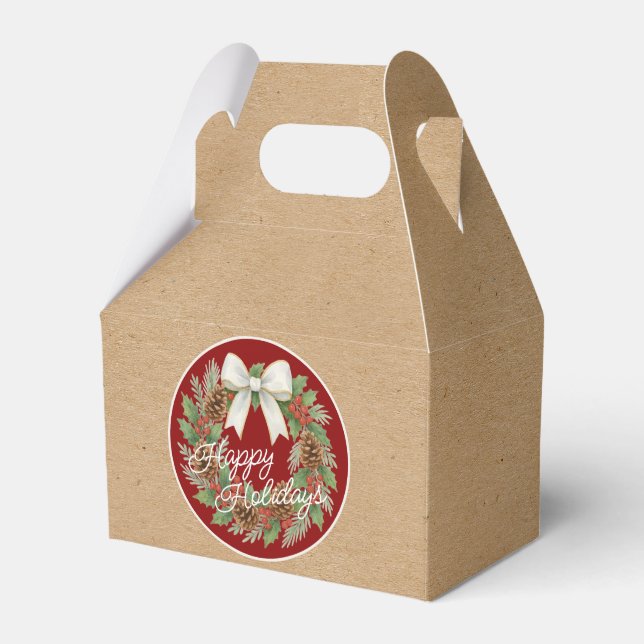 Klassi decemberutandning med vit Helgdag Presentaskar (Framsidan Sidan)