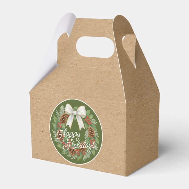 Klassi decemberutandning med vit Helgdag Presentaskar (Framsidan Sidan)