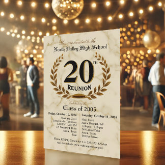 Klassi Elegant 20:e gymnasieåterförening - 2 dagar Inbjudningar
