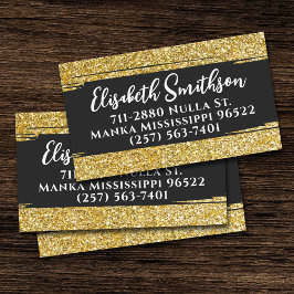 Klassi & Elegant Guld Glitter Modern Anpassningsba Visitkort