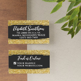 Klassi & Elegant Guld Glitter Modern Anpassningsba Visitkort