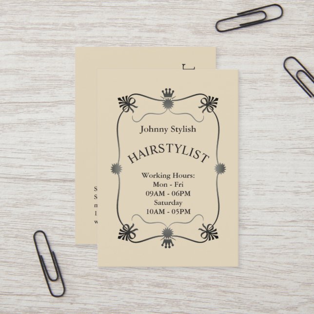 Klassi elegant ram snyggt lyxklassiskt lyxmärke visitkort (Fram/Back In Situ)