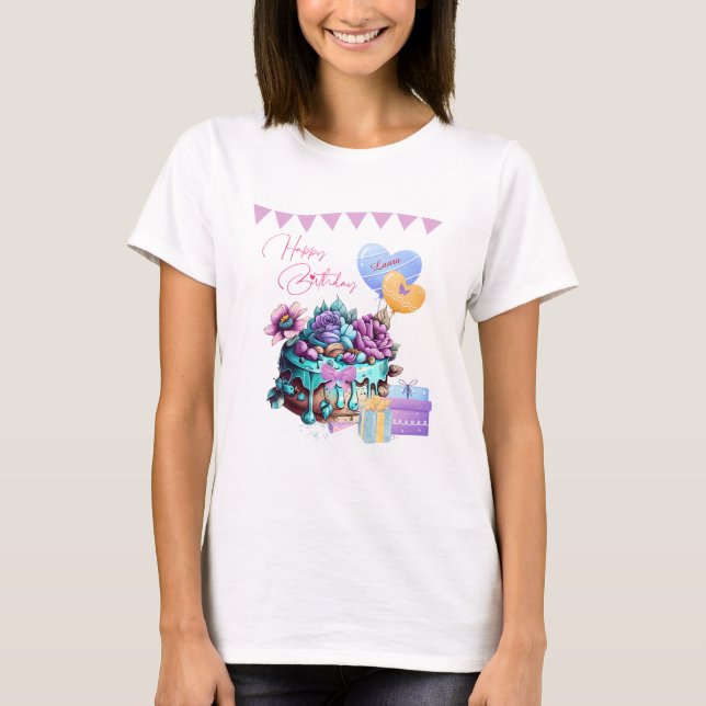 Klassi Grattis på födelsedagen Cake Bubons Gifts T Shirt (Framsida)