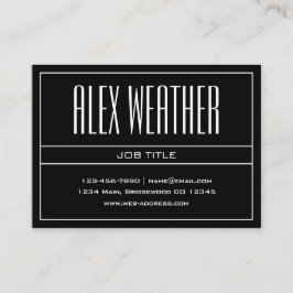 Klassi Modern Professionell vit och svart Visitkort