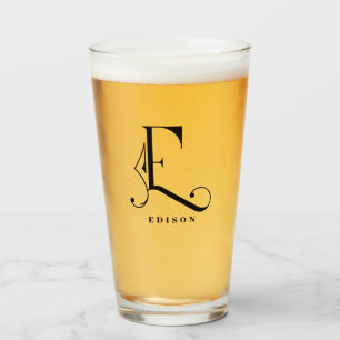 Klassi Monogram första E med glas med efternamn