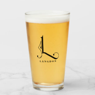 Klassi Monogram första l med glas med efternamn