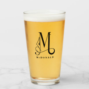 Klassi Monogram första M med glas med efternamn