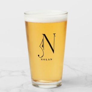 Klassi Monogram första N med glas med efternamn