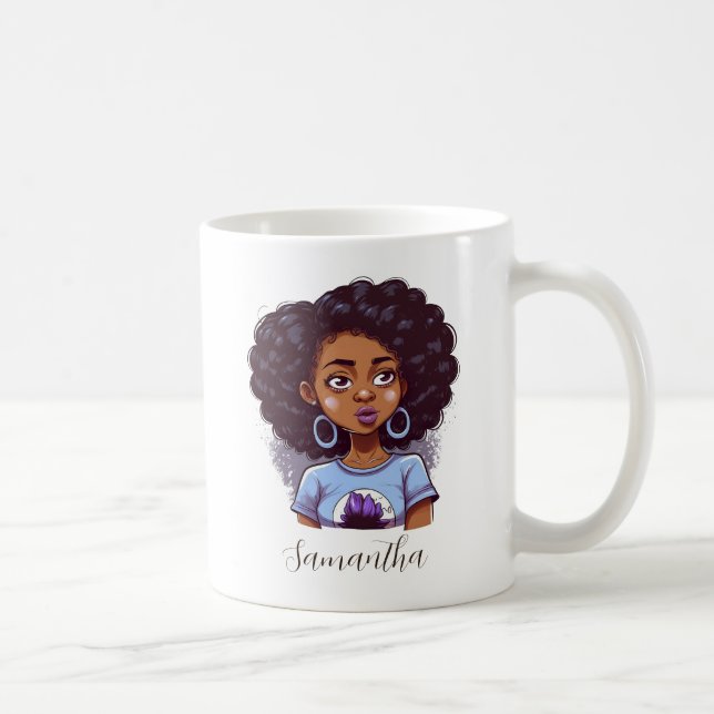 Klassi och Elegant Afro Woman Kaffemugg (Höger)