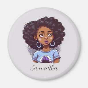 Klassi och Elegant Afro Woman Magnet