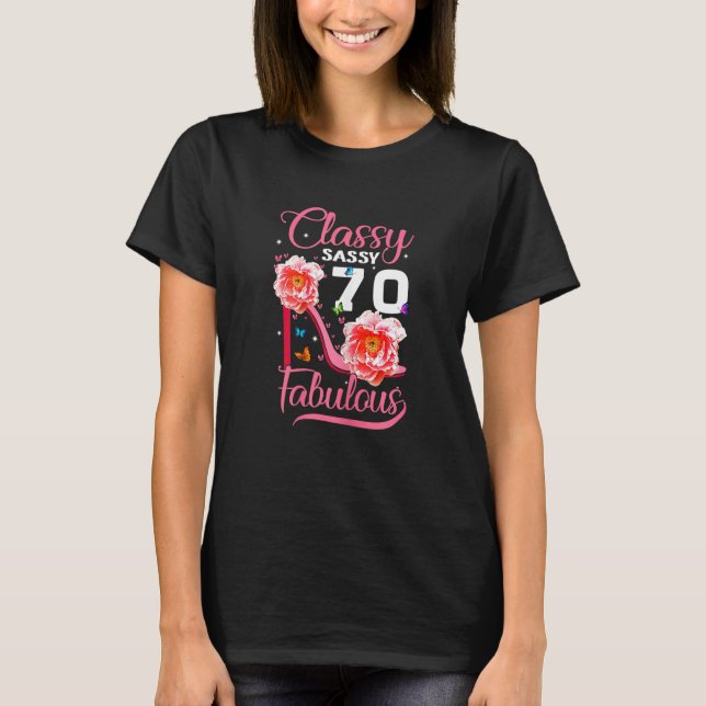 Klassi Sassy 70 Fabulous 70th Birthday Part T Shirt (Framsida)