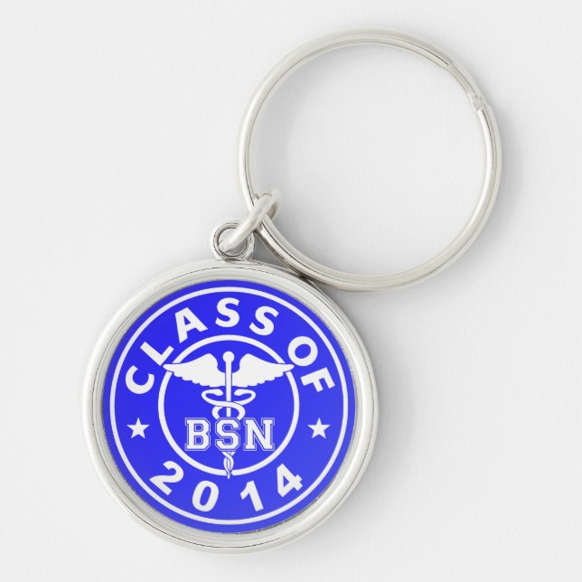 Klassificera av 2014 BSN Rund Silverfärgad Nyckelring (Framsidan)