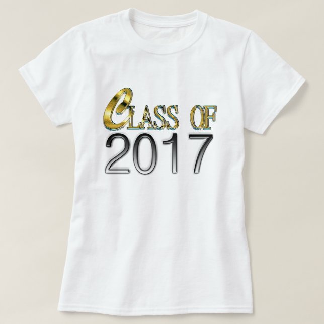 Klassificera av 2017 i guld & silver & några t-shirt (Design framsida)