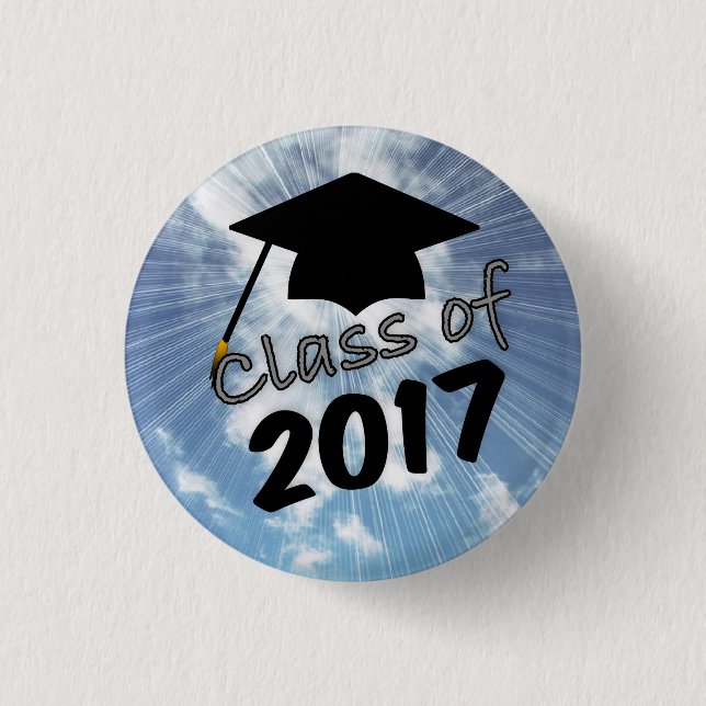 Klassificera av 2017, och en studentmössa på blå knapp (Framsida)