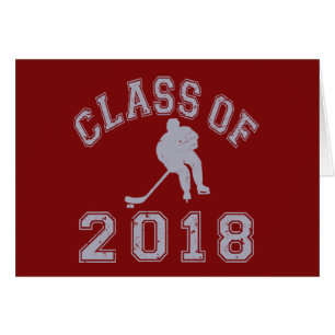 Klassificera av 2018 hockey - grå färg 2 hälsningskort