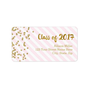 Klassificera av guld- rosa adressetiketter 2017