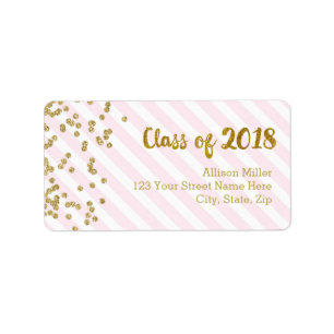 Klassificera av guld- rosa adressetiketter 2018