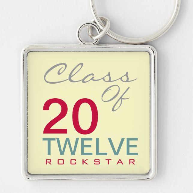 Klassificera av Rockstar 2012 högvärdiga Keychain Fyrkantig Silverfärgad Nyckelring (Framsidan)